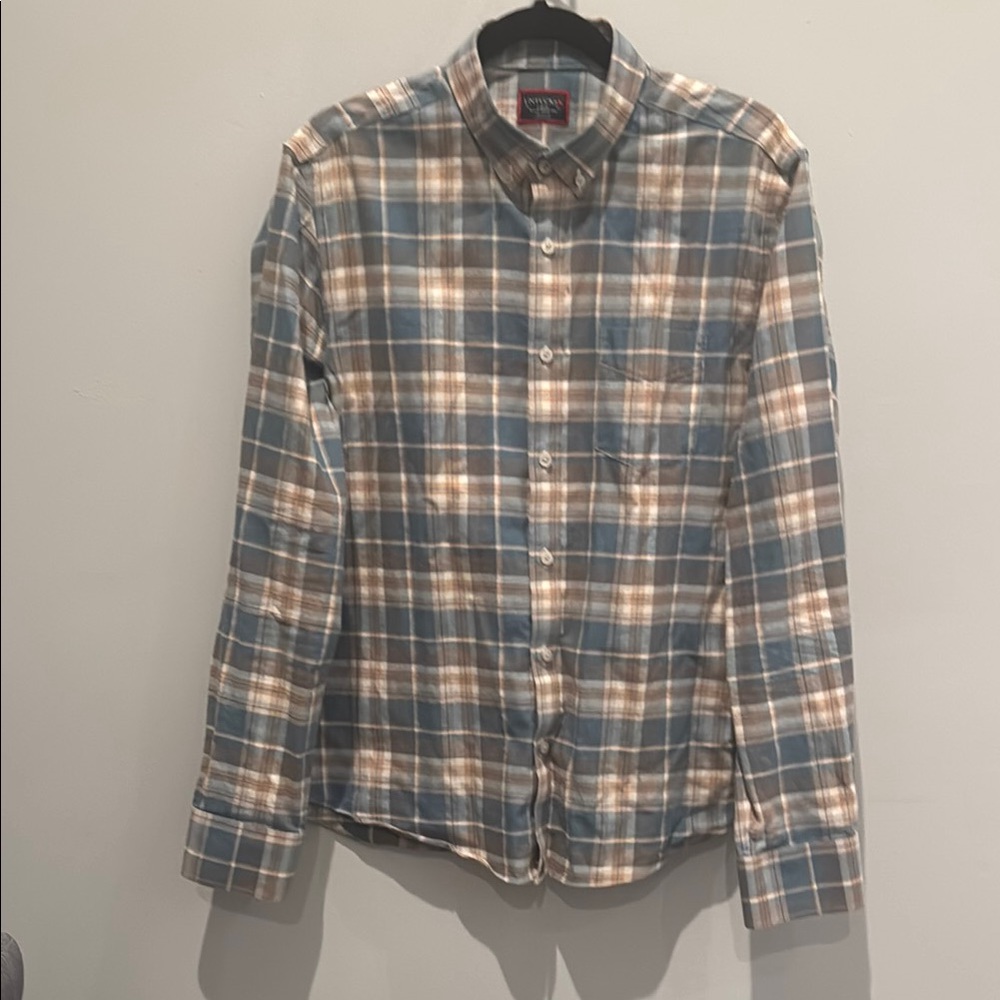 UNTUCKit Blue and Brown Casual Button Down Shirt
